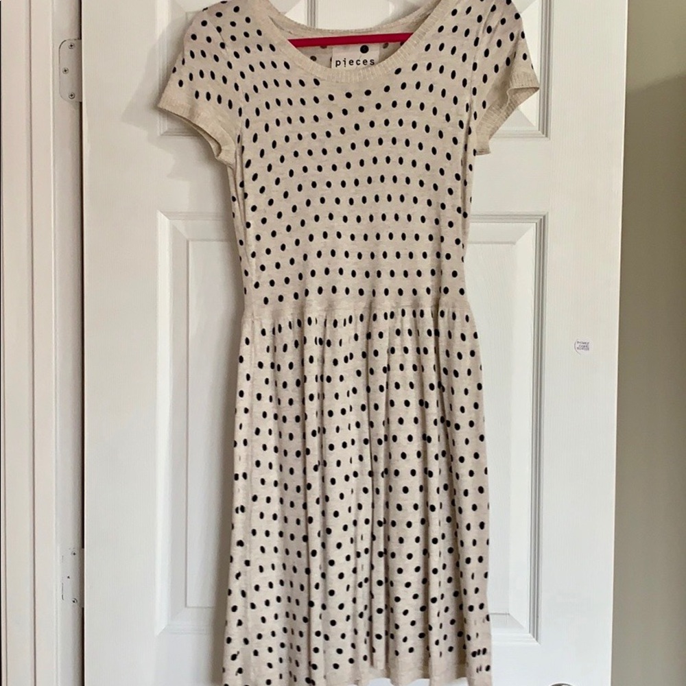 Polka dot light sweater dress